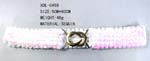 Exporting agents supply China wholesale products to retail outlet. Fashion belt made from glittery sequin and double cut-out ovals that clasp together as a buckle.