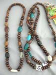 Stylish accessory express dealer wholesales Indonesia wooden bead and unique beach stone necklace 