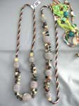 International bali accessory supplier exports Tropical bali necklace with twisted bead cord, painted wooden beads and trendy beads 