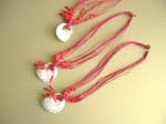 Summer island jewelry distributor exports indonesian Fine mollusk seashell pendant on red cord and bead necklace 
