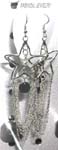 Star shape fish hook earring with multi chain fringe design