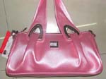 Solid shiny pink women's purse
