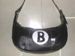 Letter B women's fashion black leather purse
