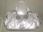 Shiny white women's fashion embroidery handbag
