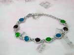 Jewelry supply shop wholesale fashion bracelets. Fashion chain bracelet designs with colored enamel in flower design