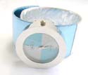 Slap bracelet fashion twisted color bangle wrist-watch circular clock face with blue and silver design