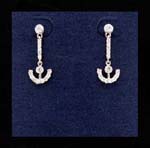 Online wholesale jewelry supplier sells cz fashions. Anchor earings with cz stone inlaid throughout entire design