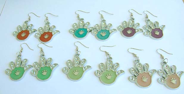 Cubic Zirconia teen's fashion jewelry, wholesale earrings, teen's fashion enamel french hook earring   