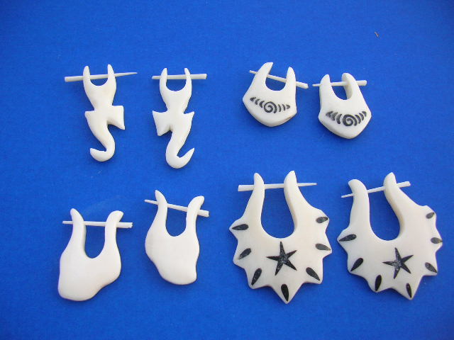 Bone jewelry, organic earrings in unusual fashion designs - wholesale fashion factory