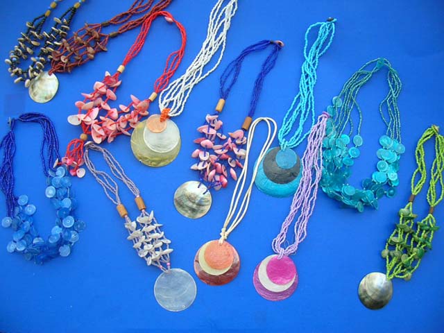 Ladies jewelry fashion supplier - Summer style bali indonesian seashell and bead necklaces