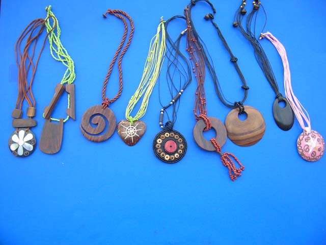 Fashion direct wholesale jewellery - Stylish Balinese indonesian fashion wood and bead necklaces