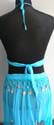 Belly dance fashion aqua skirt and top set with fancy money hanging on top and skirt bottom
