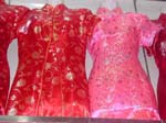 Chinese women's body shape floral dress with embroidered design