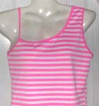 New age style pinky and white stripes tank top