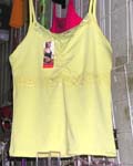 Assorted cotton lady's tank top with lace design