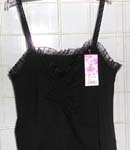 Assorted cotton lady's tank top with lace design 