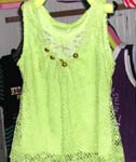 Standard lady's green summer top with lace cover