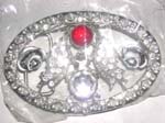 Clear and red cz mystic belt buckle