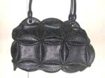 Black lady's small shopping bags with leather chips design