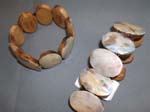 Online Bali designer wear jewelry importer wholesales Iridescent ocean shell charms on stylish elastic bracelet 