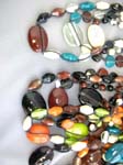 Vacation boutique import distributor, Ladies trendy stone and blown glass bead necklace 