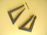 International gift boutique warehouse express, Abstract shaped triangle earlets made from handcrafted wood 