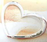 Cut-out heart with thick edge  sterling silver pendant