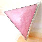 Triangular pink color seashell inlay sterling silver pendant