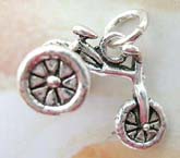 925. sterling silver pendant in handcrafted traditional 3-wheel bicycle design 