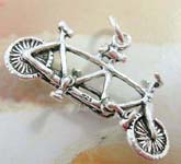 925. sterling silver pendant in twin bicycle design