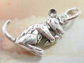 Rabbit eatting carrot design sterling silver pendant