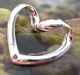 handcrafted heart love sterling silver epndant with curve top