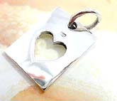 Heart love jewelry 925. sterling silver pendant in heart lock  