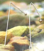 925. sterling silver earring with fish hook back in triple diamond shape 