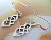 Sterling silver earring celtic  with fish hook to fit