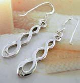925.sterling silver earring with twist knot pattern, fish hook to fit 