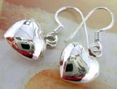 Plain big heart French hook style earring made with 925. sterling silver 