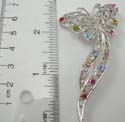 Fashion cut-out butterfly design pin with assorted color cz stone embedded