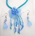 Fashion seashell necklace and earring set. Match color seashell dangling earring paired with seashell necklace