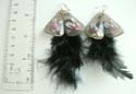 Fish hook fashion earring with one color soft feather and special design on top, randomly pick by warehouse staffs