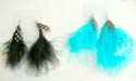 Fashion fish hook earring with fan-shaped soft feather design, randomly pick by warehouse staffs