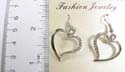 Fashion cut-out heart earring with multi mini clear cz stone embedded on one side, fish hook backing