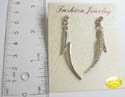 Fashion fish hook earring with multi mini clear cz stone embedded on one earring