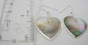 Fashion heart earring with genuine seashell in heart feature with silver edge. Fish hook back