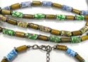Fashion necklace with lobster clasp beaded multi assorted enamel fimo and wood beads. Assorted design randomly pick by wholesale people