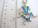 Fashion necklace holding native pattern design pendant with blue enamel design Lobster clasp
