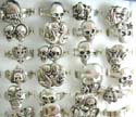 Fashion skull adjustable ring for all sizes in assorted pattern design