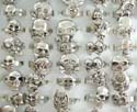 Fashion skull adjustable ring for all sizes in assorted pattern design