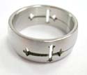 urgical steel fashion ring with cut out cross design on both sides